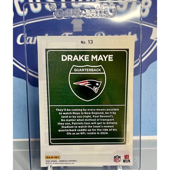 Drake Maye Patriots Downtown Rookie Card Holographic Custom Card Drake Maye RC - Picture 2 of 2